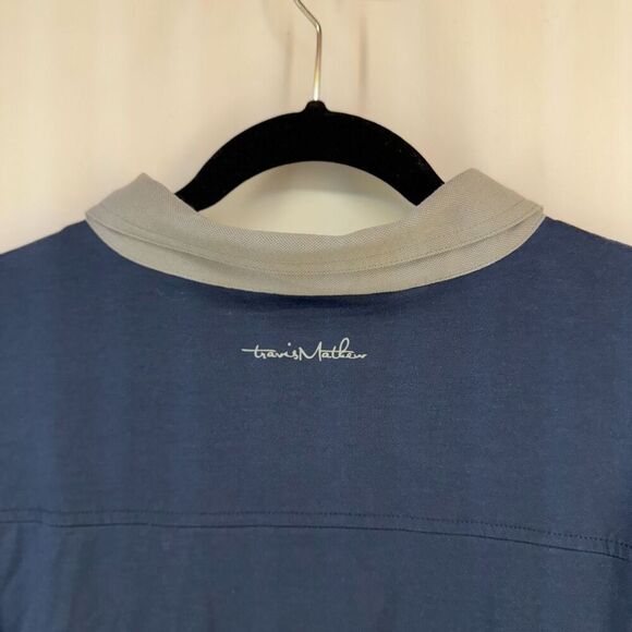 Travis Matthew Men’s Blue Stretch Collared Short Sleeve Golf Polo Shirt XL - Picture 4 of 9